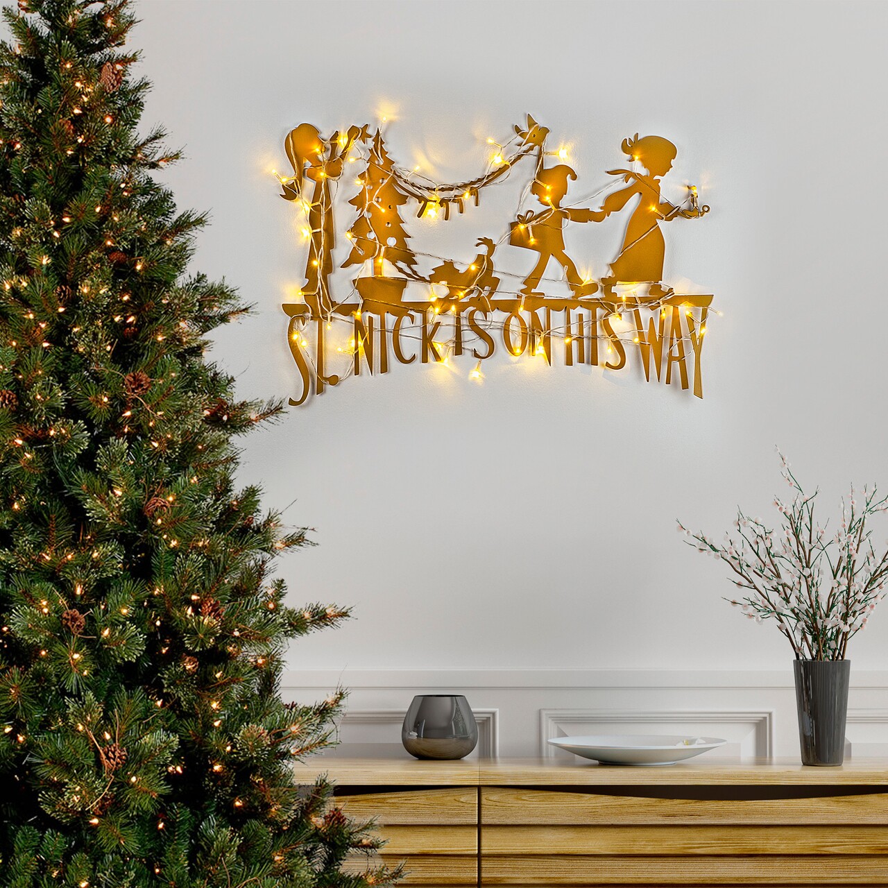 Decoratiune luminoasa XMASGOLD-011, Tanelorn, 70x74 cm, metal, auriu - imagine 7